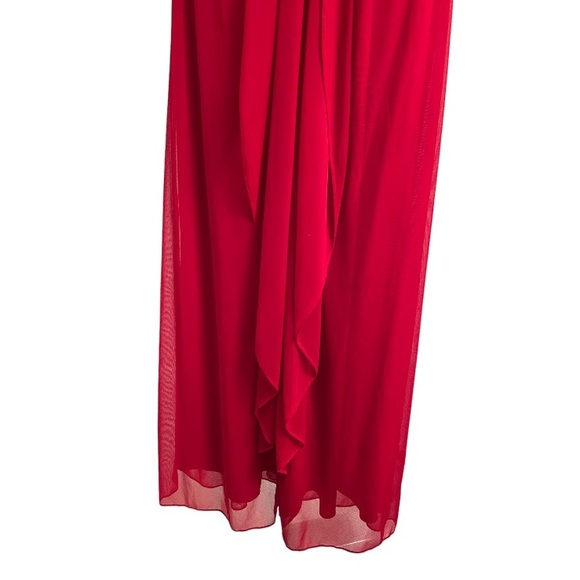 ALEX Evenings Cherry Red Beaded Cowl Neck
Formal Prom Dress Gown Size 4 Petite - Picture 10 of 17